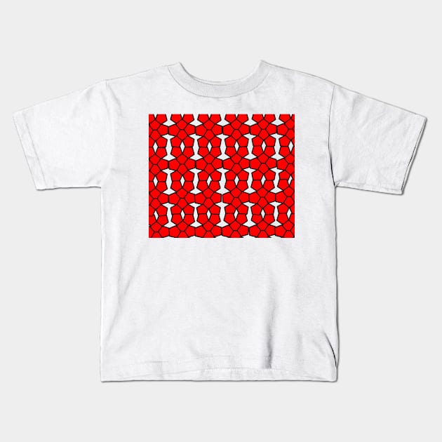 red and black shape pattern Kids T-Shirt by Samuelproductions19